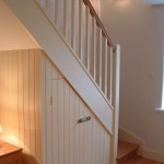 Oak staircase traditional with painted spindles 2